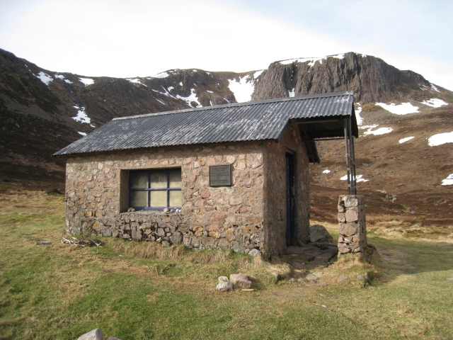The Hutchison Memorial Hut in Coire Etchachan, Cairngorms, before its 2012 renovation
